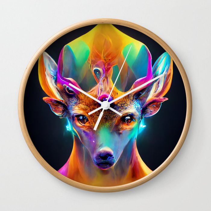Psychedelic Deer Wall Clock