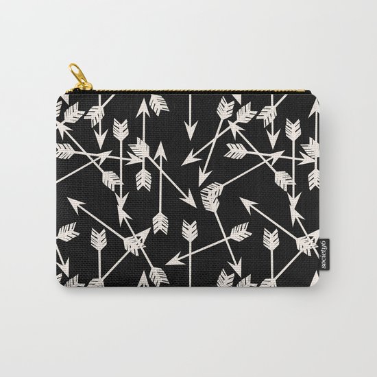 Arrows - Black and White by Andrea Lauren Carry-All Pouch