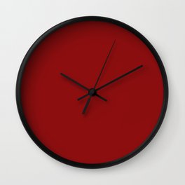 Navy Red Solid Color Wall Clock