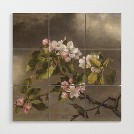 Hummingbird and Apple Blossoms Wood Wall Art