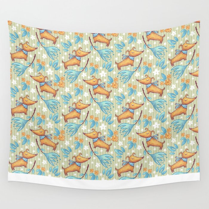 Doggy day Wall Tapestry