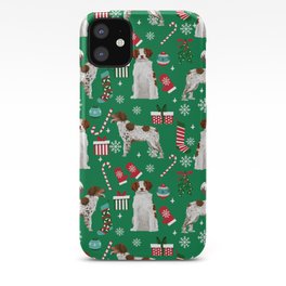 Brittany Spaniel christmas pattern dog breed presents stockings candy canes iPhone Case | Presents, Pet, Spaniel, Brittany Spaniel, Candycanes, Graphicdesign, Pattern, Dogs, Dog, Holiday 
