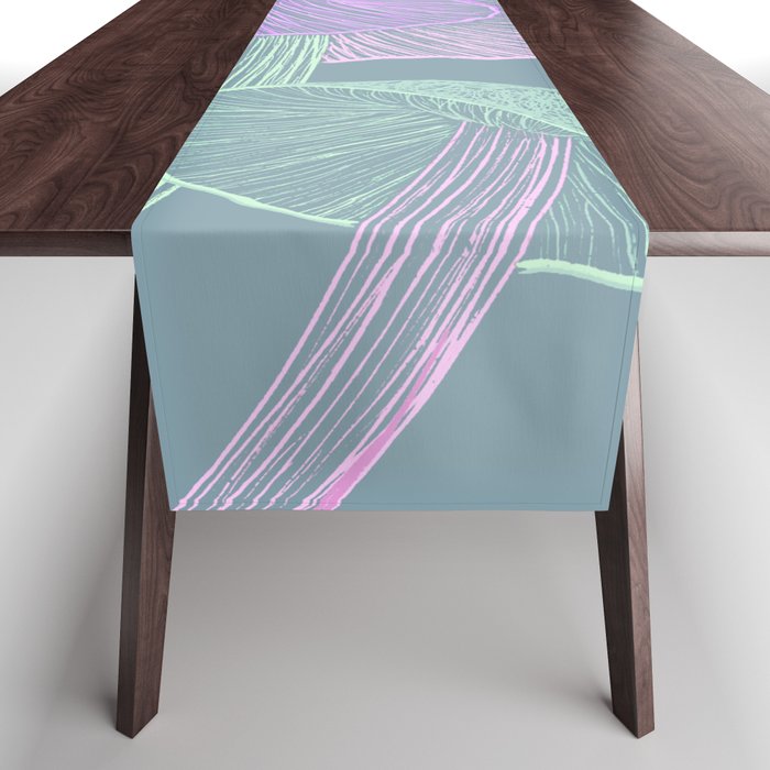 Pastel Magic Mushroom Garden Table Runner