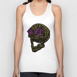 Roses and skull Unisex Tank Top