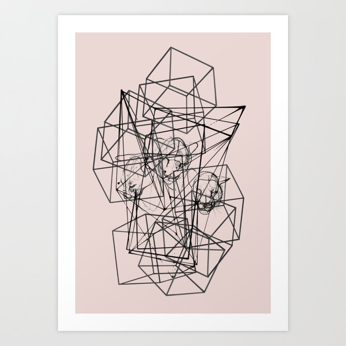 Abstract geometric lines Art Print