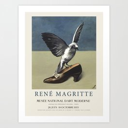 Exhibition poster-Rene Magritte-Bird. Art Print