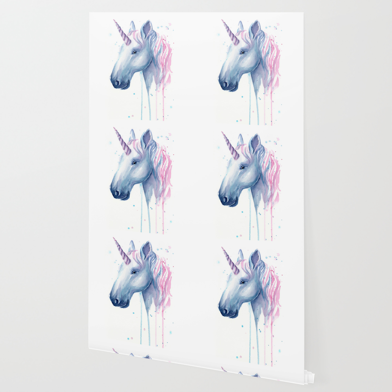 Blue Pink Unicorn Wallpaper By Olechka Society6
