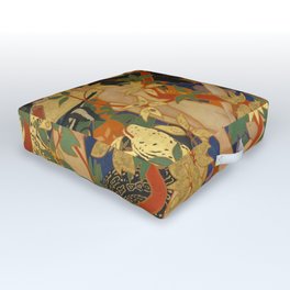DIANA AND HER NYMPHS - ROBERT BURNS Outdoor Floor Cushion | Sisters, Witchcraft, Beautiful, Wicca, Weird, Flowers, Witches, Birds, Leopard, Women 