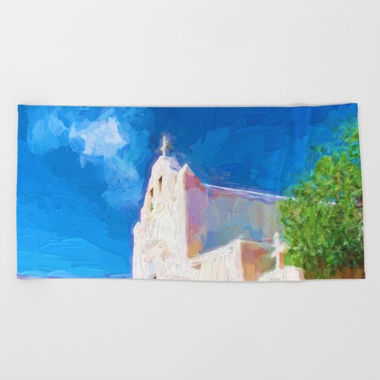 Adobe Church Beach Towel