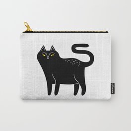 Creepy black cat cartoon animal illustration Carry-All Pouch