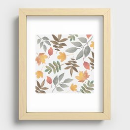 Fall Leaves Pattern Recessed Framed Print