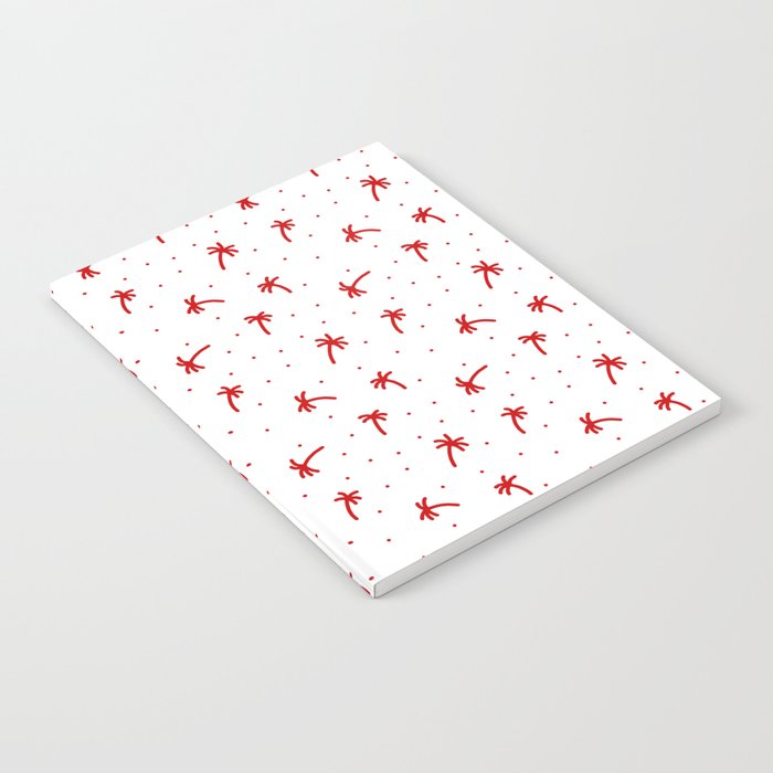 Red Doodle Palm Tree Pattern Notebook