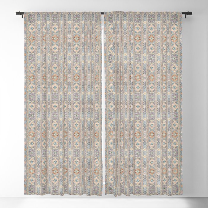 Geometric Heritage Vintage Traditional Andalusian Moroccan Fabric Style Blackout Curtain