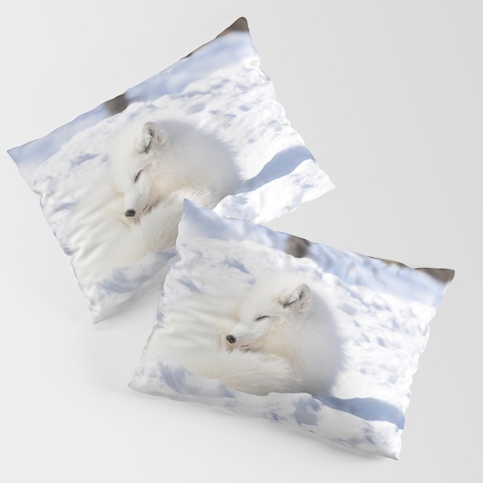 Sleeping arctic fox Pillow Sham