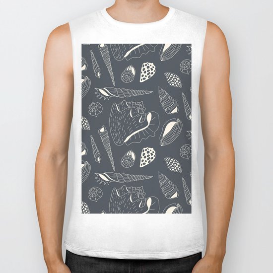 Sea shells pattern Biker Tank