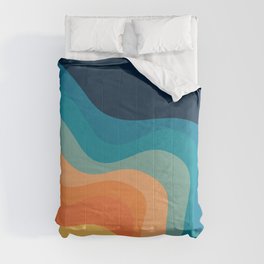 Retro style waves decoration Comforter
