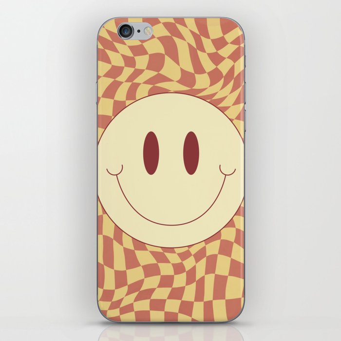 yellow and brown smiley iPhone Skin