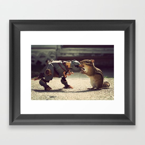 Grimlock vs Munkzilla Framed Art Print