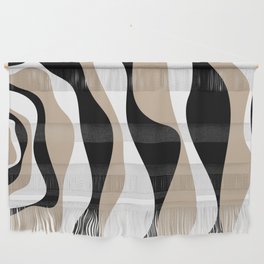 Ebb and Flow 4 - Taupe, Black and White Wall Hanging