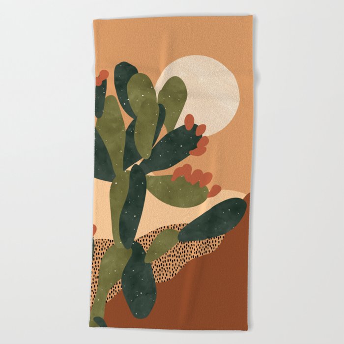Prickly Pear Cactus Beach Towel