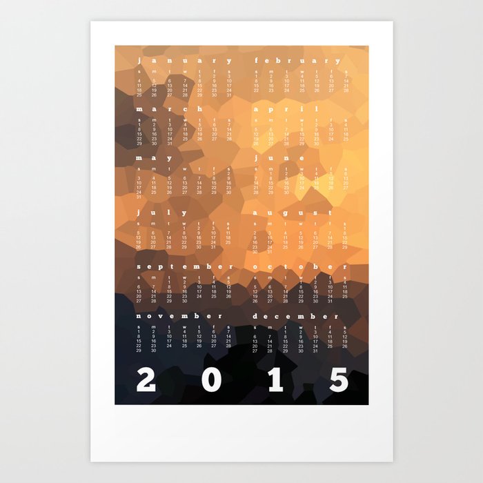 Calendar 15 Pix Art Print By Cristinacav Society6