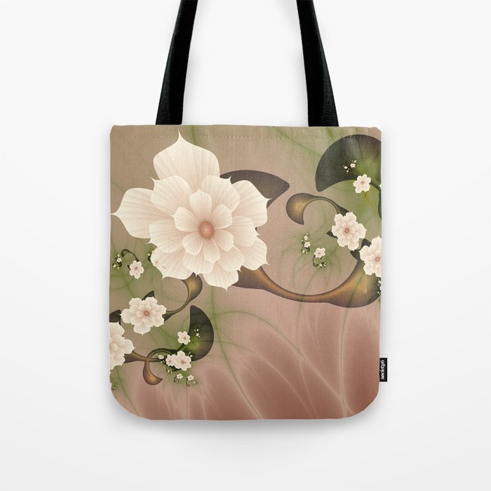 Abstract Fantasy Flowers Fractal Art Tote Bag