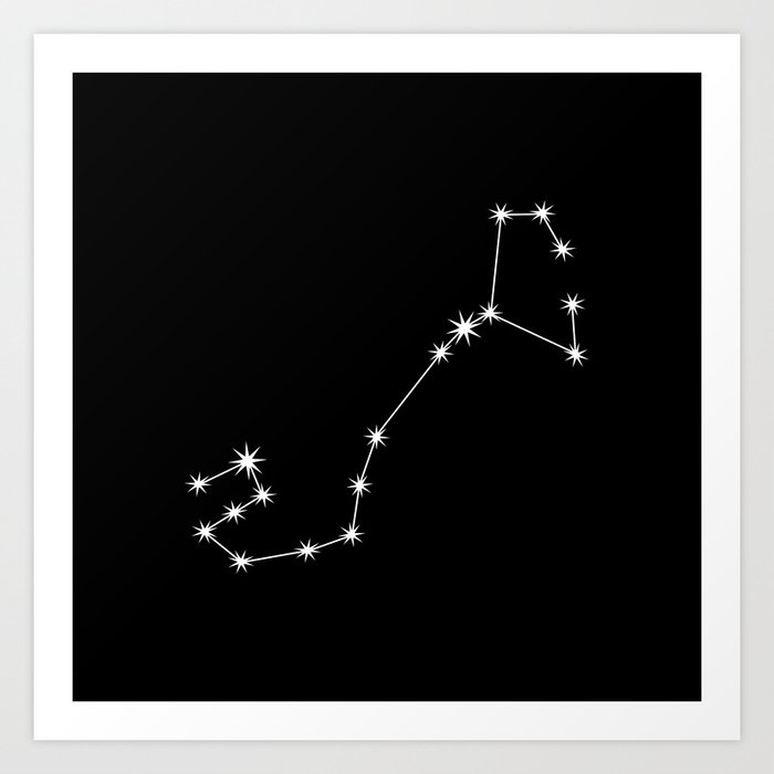 SCORPIO Black & White – Zodiac Astrology Star Constellation Art Print