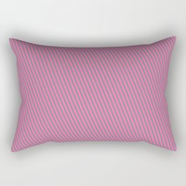 [ Thumbnail: Gray & Hot Pink Colored Stripes/Lines Pattern Rectangular Pillow ]