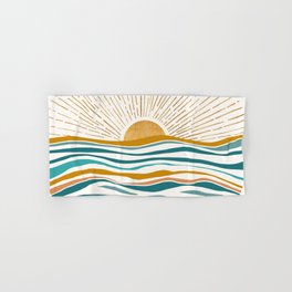 The Sun and The Sea - Gold and Teal Hand & Bath Towel