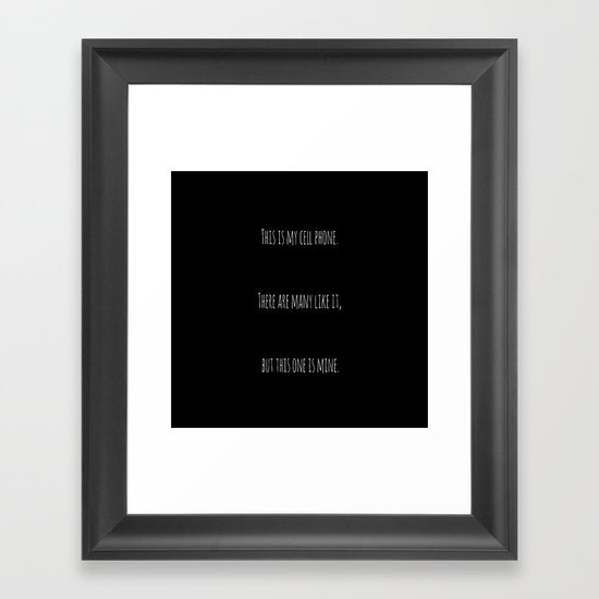 Cell Phone Cover Black Framed Art Print