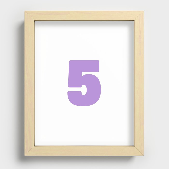 5 (Lavender & White Number) Recessed Framed Print