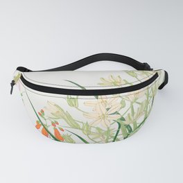Ornithogalum flower woodblock painting Fanny Pack