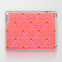 Japanese Wave Seigaiha Pink And Orange Wave Pattern Minimal Abstract Modern Decor Laptop Skin