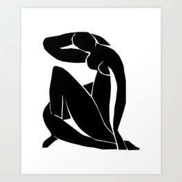Matisse - Nude - Black Art Print