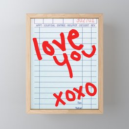 Love You XOXO Guest Check Framed Mini Art Print