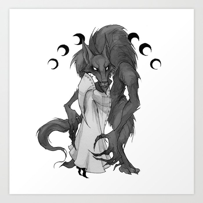 Inktober Werewolf Art Print By Irenhorrors Society6