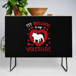 Dog Animal Hearts Day Bulldog Is My Valentines Day Credenza