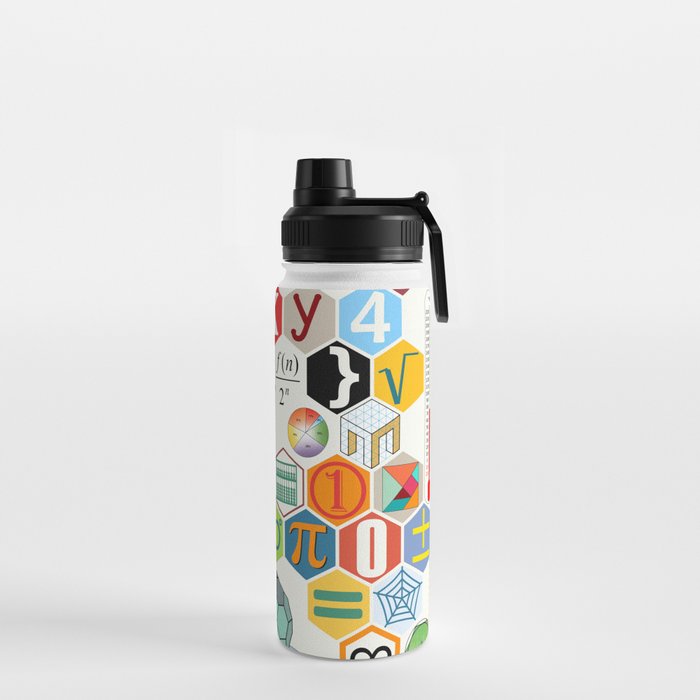 Math in color (white Background) Water Bottle