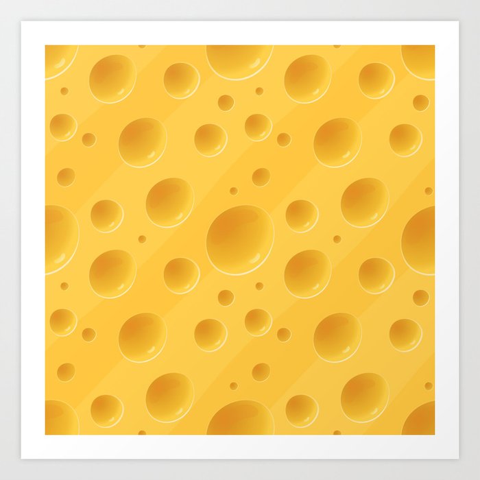Orange Cheese Texture - Food Pattern Art Print