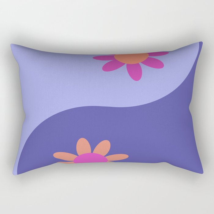 Yin Yang floral - periwinkle Rectangular Pillow