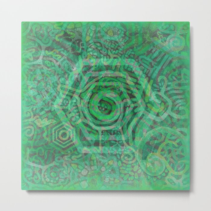 rich green blue texture hexagonal Metal Print