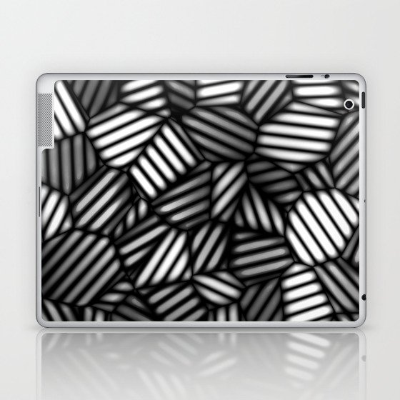 Grayscale Leaves Pattern Laptop & iPad Skin