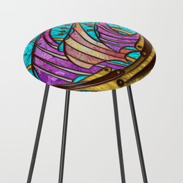 Gold and Glass Sail Boat Counter Stool