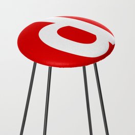 letter D (White & Red) Counter Stool