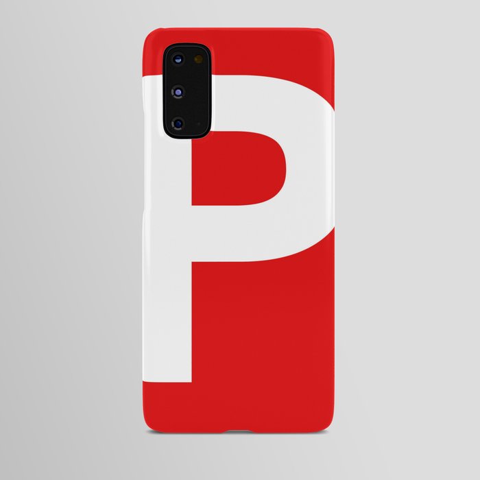 Letter P (White & Red) Android Case