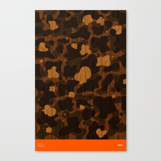 Modern Woodgrain Camouflage / Duck Print Canvas Print