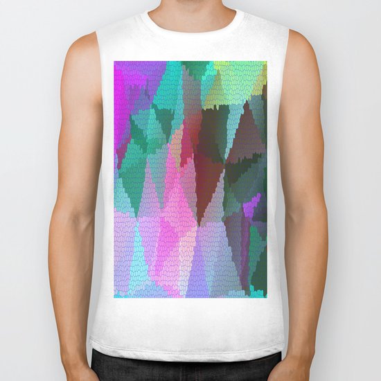 Stained Glass 3 Biker Tank