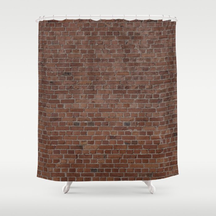 Nyc Big Apple Manhattan City Brown Stone Brick Wall Shower Curtain By Podartist