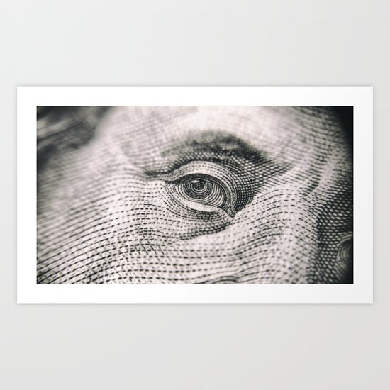 Ben Franklin ($100 Money Bill Illuminati) Art Print