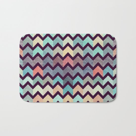 Glitter Chevron III Bath Mat